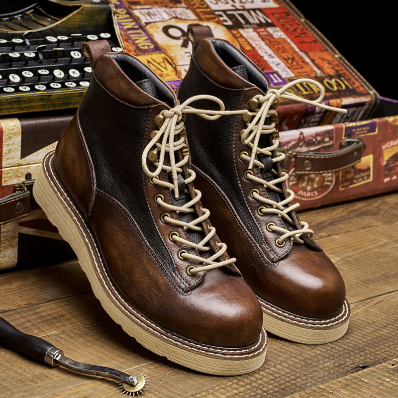 Leather Work Boots - Botas de trabalho de dedo curto