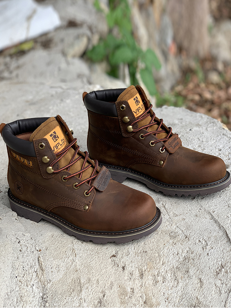 Leatherworking Classic - Botas de couro genuíno masculino clássico