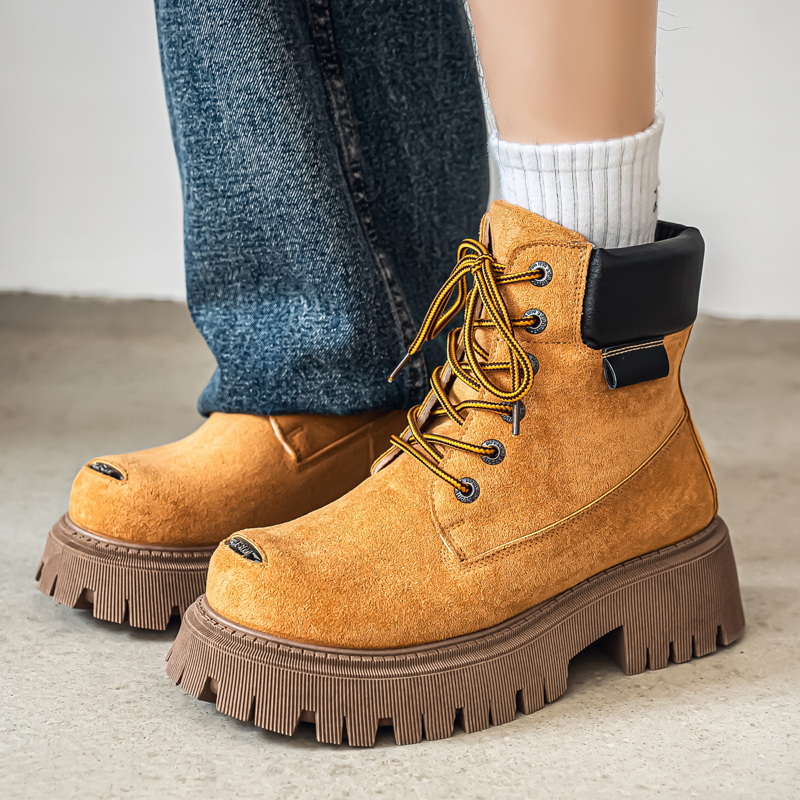 Leather Work Boots - Botas Clássicas de Cano Alto em