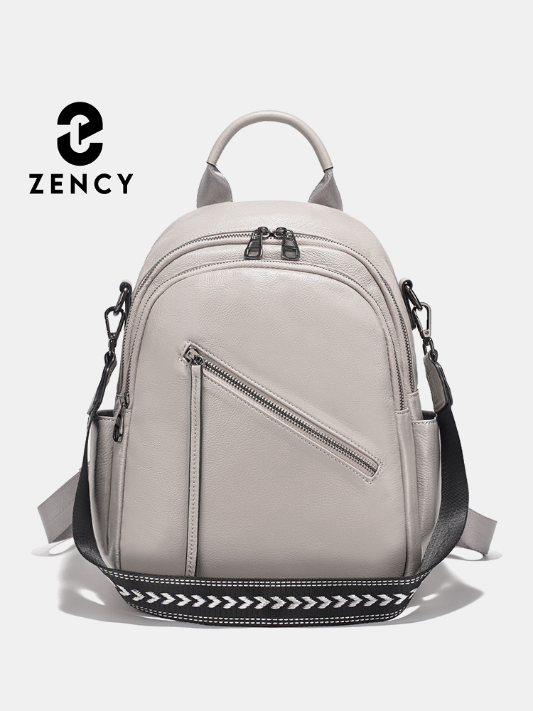 Leather Work Womens Backpack - Mochila feminina Zency de couro genuíno