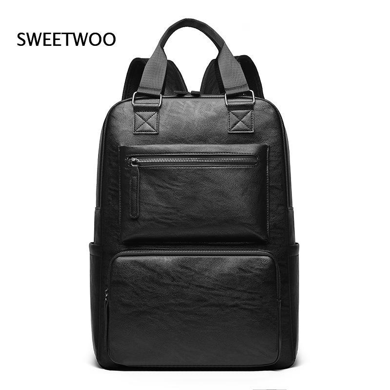 Leather Work Rucksack Mens - Mochila Masculina de Couro Sintético para