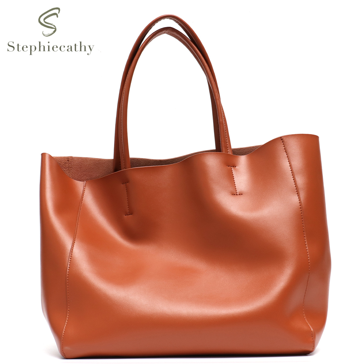 Leather Work Bag Women - Bolsa tote grande minimalista feminina, bolsa