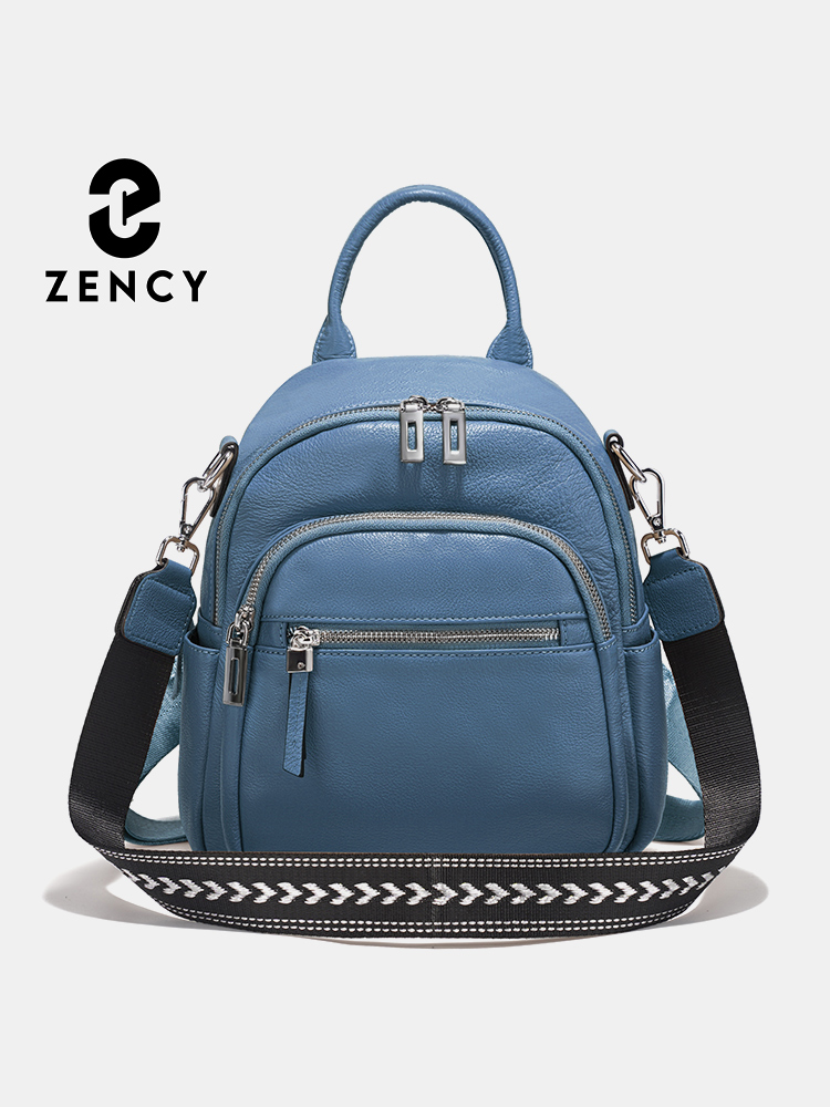 Leather Work Bag Women - Zency mochila pequena de couro genuíno,