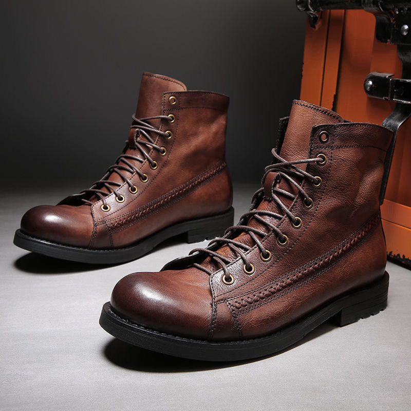 Leatherworking Classic - Botas de Tornozelo Masculinas Clássicas de