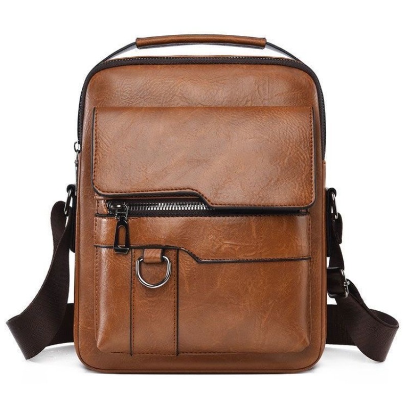 Leather Work Bag Women - Bullcaptain bolsa de ombro masculina casual,