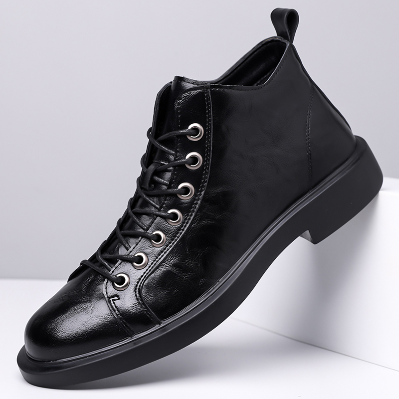 Leather Work Boots - Botas de Couro Retro Britânicas para