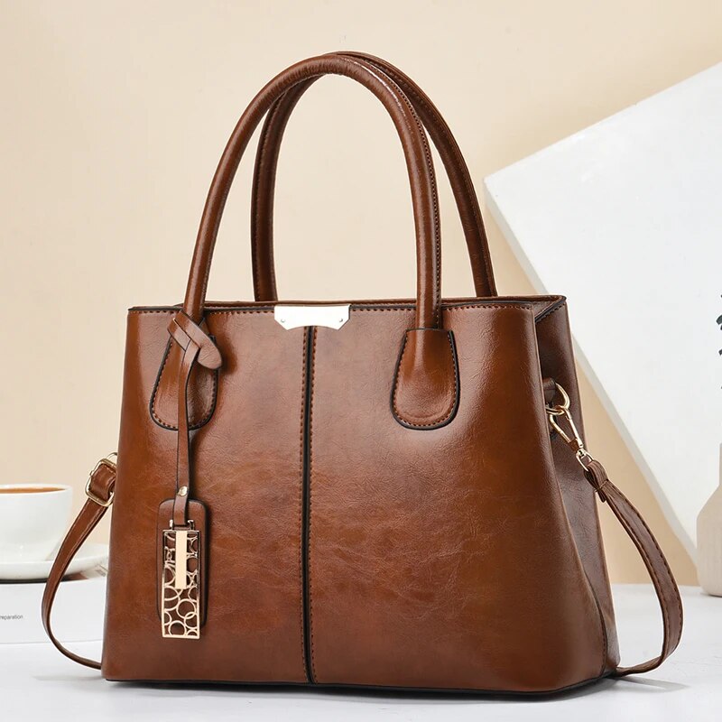 Leather Work Bag Women - Bolsa crossbody de couro PU para