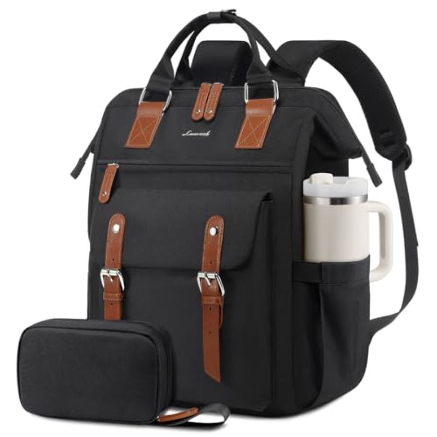 Leather Works - Mochila para Laptop Feminina, Bolsa de