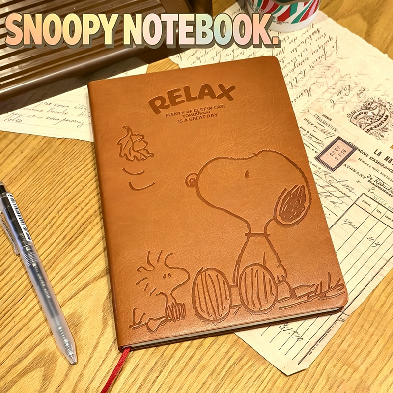 Leatherwork Books - Caderno de Couro A5 Vintage Snoopy