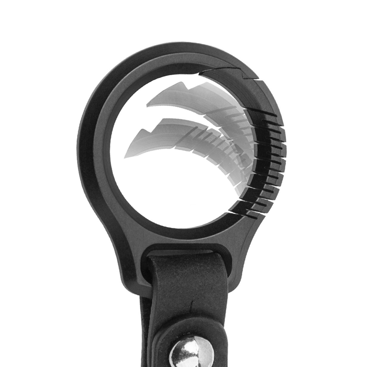 Leatherwork Ruler - Titânio preto chaveiro para homens, couro