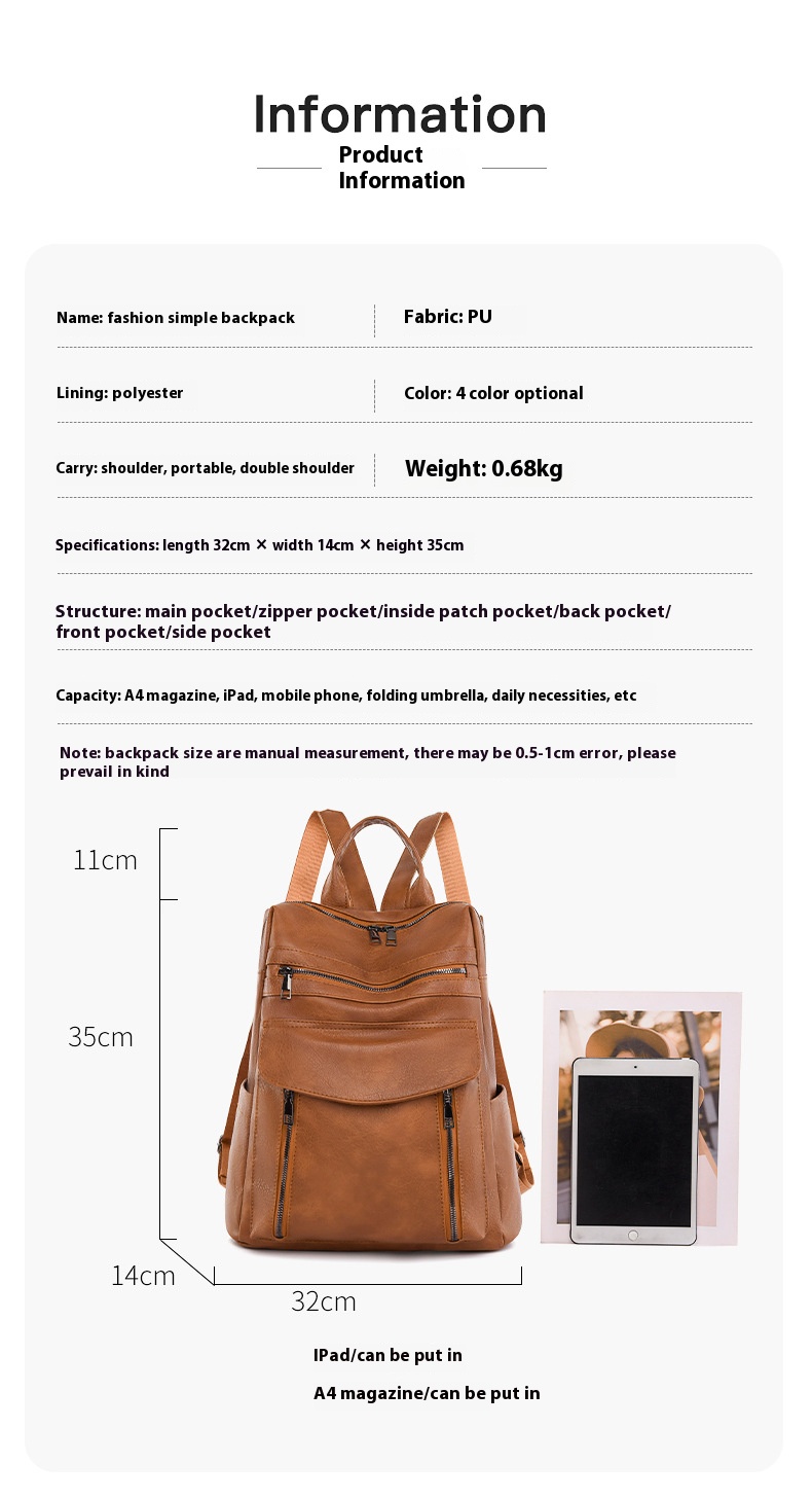 Nova chegada de couro portátil - Leather Work Womens Backpack avaliação e preço