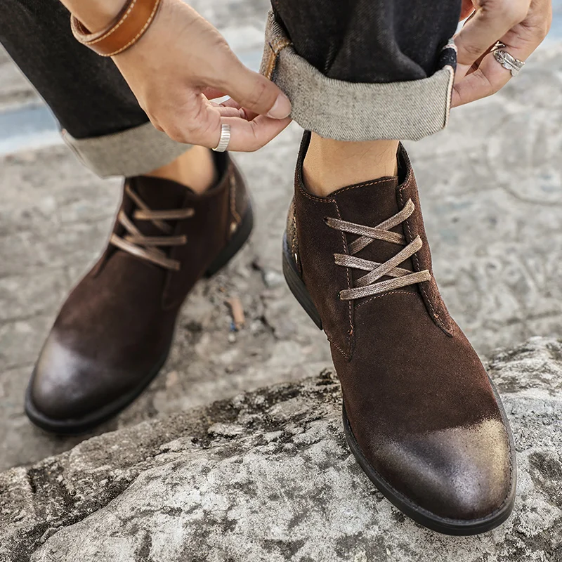 Nova camurça de vaca botas de  - Leather Work Boots avaliação e preço