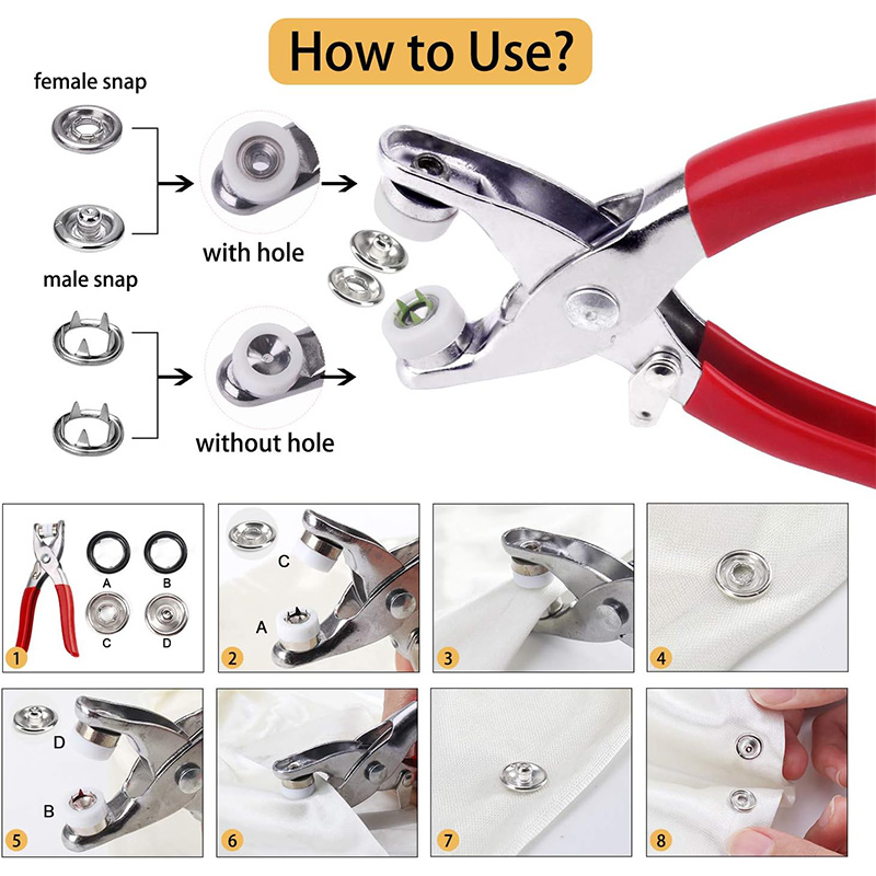 100 conjuntos de alicates de p - Snap Fastener Setter avaliação e preço