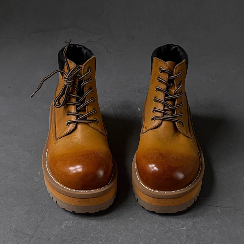 Botas masculinas estilo britân - Leather Work Boots avaliação e preço