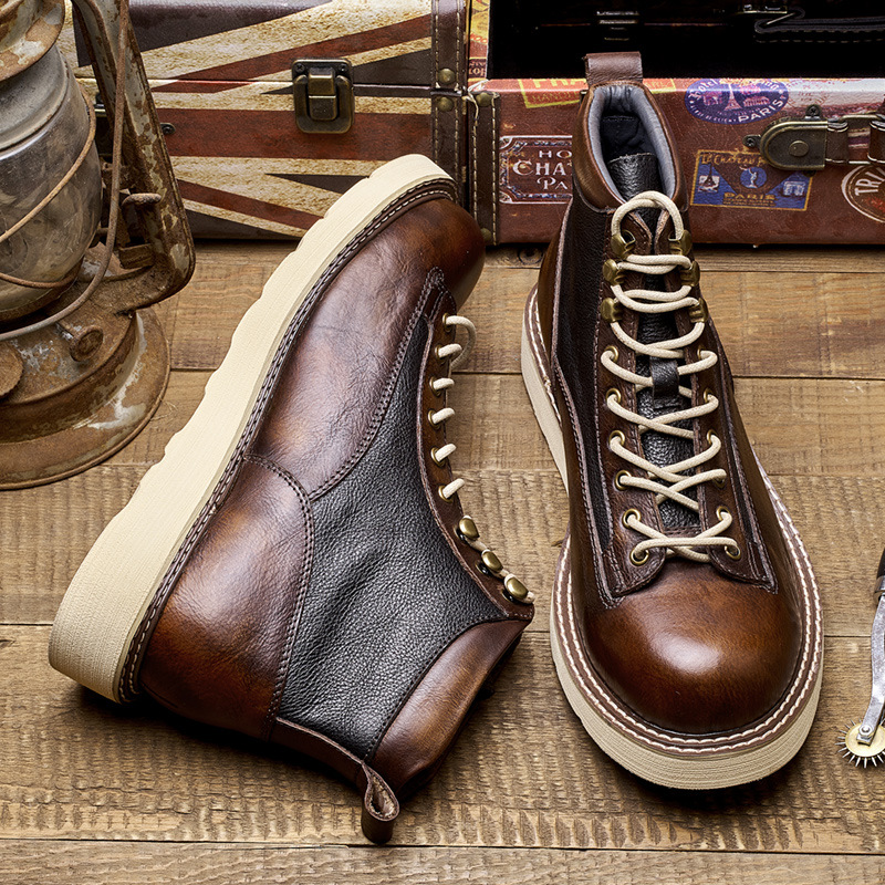 Botas de trabalho de dedo curt - Leather Work Boots avaliação e preço
