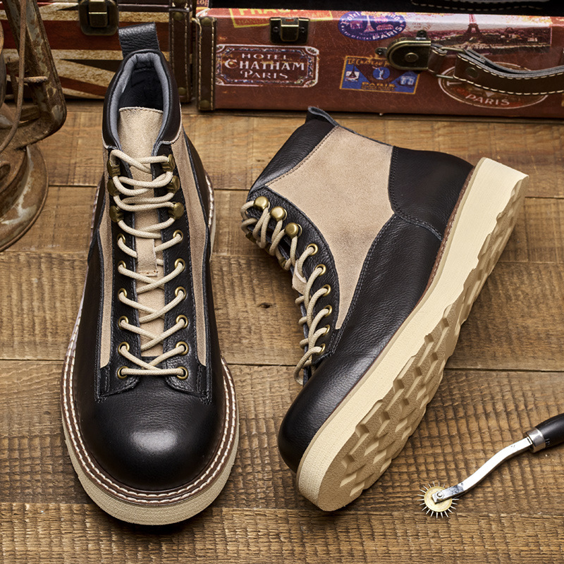 Botas de trabalho de dedo curt - Leather Work Boots avaliação e preço