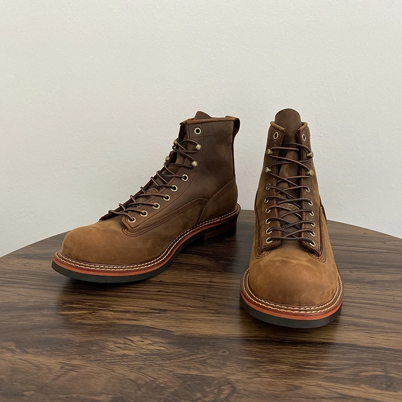 Botas de tornozelo masculinas  - Leather Work Boots avaliação e preço