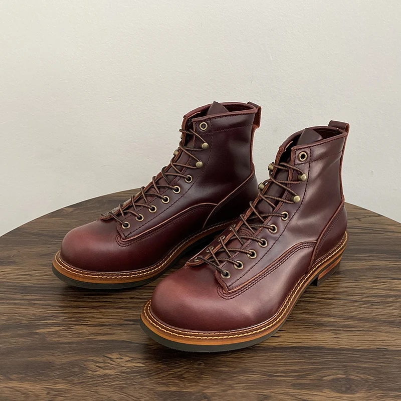 Botas de tornozelo masculinas  - Leather Work Boots avaliação e preço
