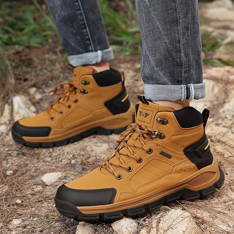Novo outono botas masculinas m - Leather Work Boots avaliação e preço