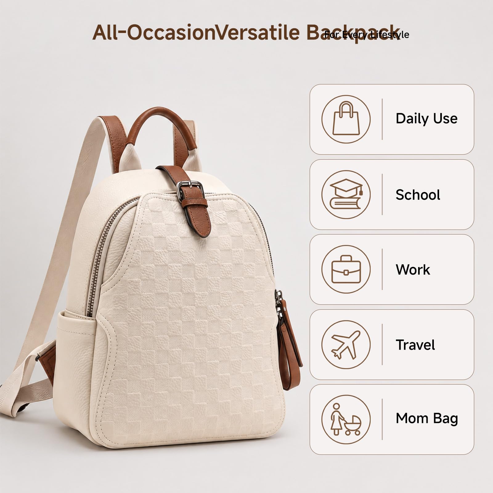 Mochila feminina de couro PU c - Leather Work Womens Backpack avaliação e preço