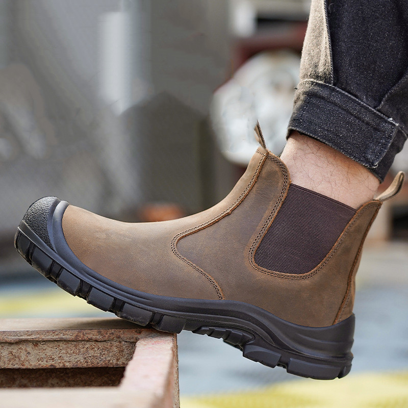 Tamanho grande moda masculina  - Leather Work Boots avaliação e preço
