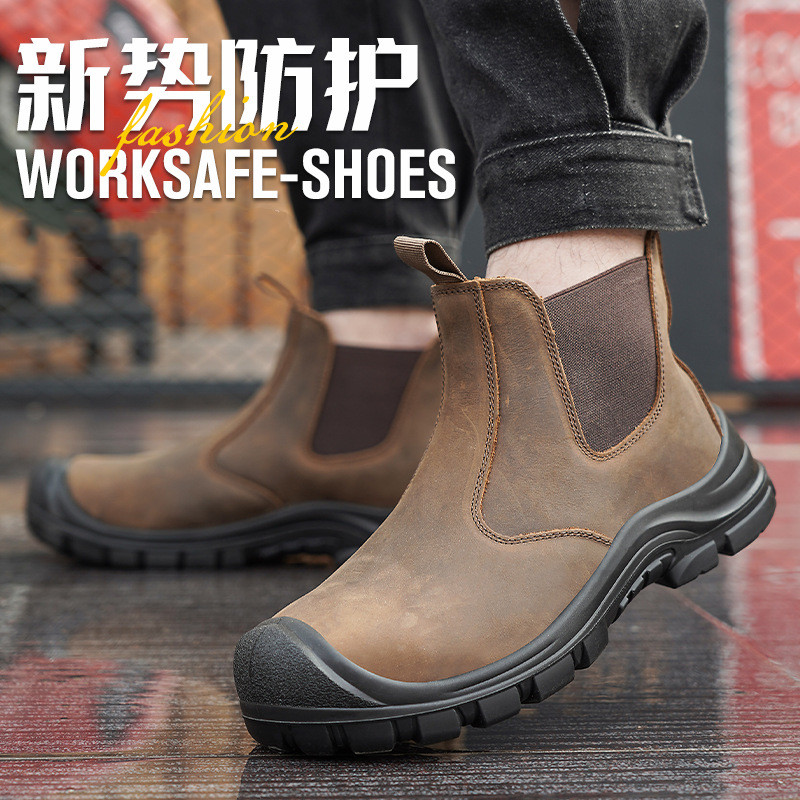 Tamanho grande moda masculina  - Leather Work Boots avaliação e preço