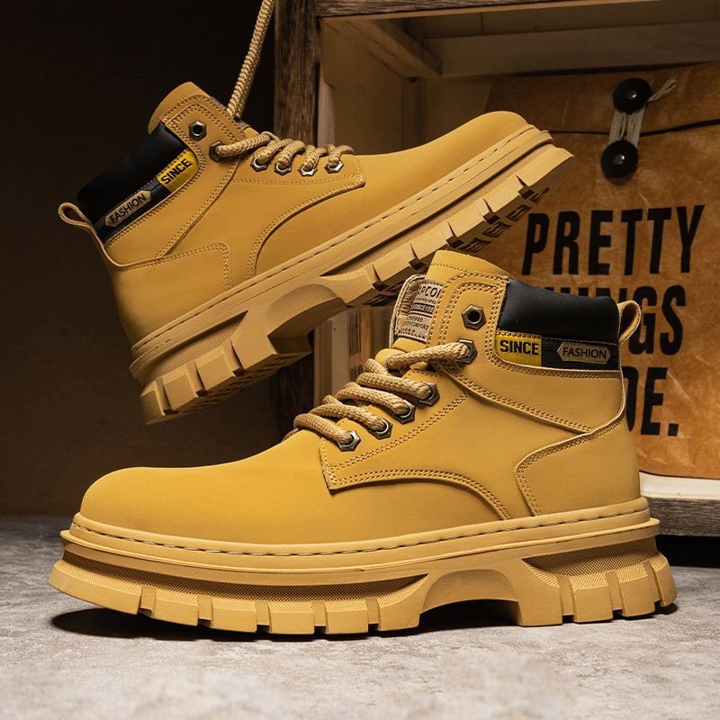 Botas de tornozelo de platafor - Leather Work Boots avaliação e preço