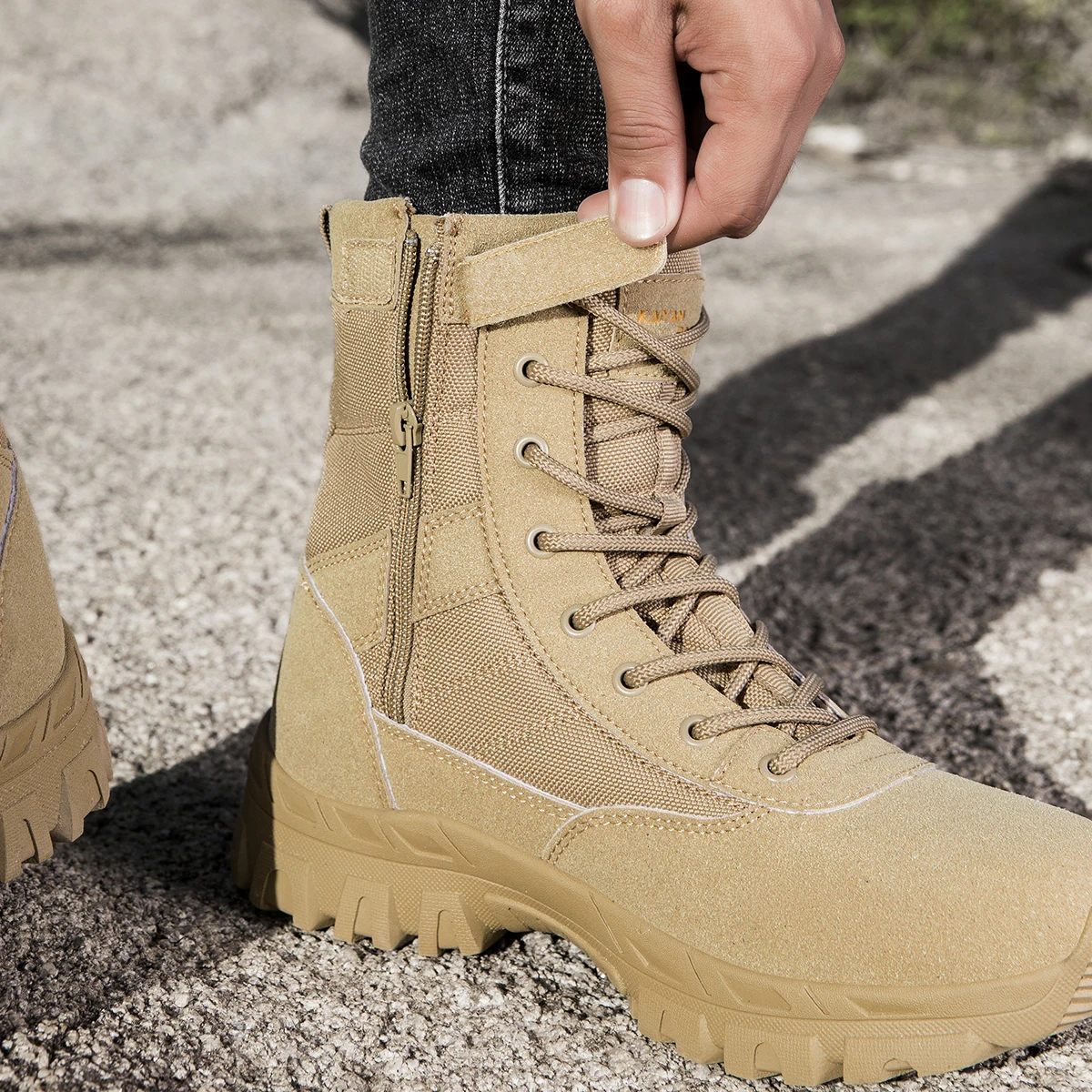 Sapatos de caminhada ao ar liv - Leather Work Boots avaliação e preço
