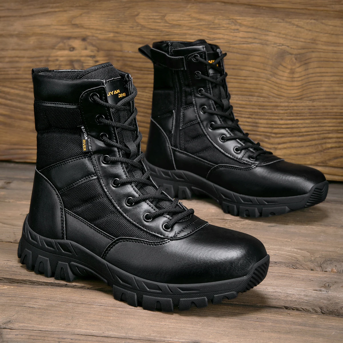 Sapatos de caminhada ao ar liv - Leather Work Boots avaliação e preço