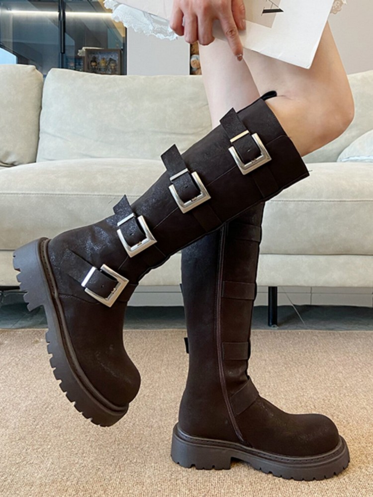 Botas Femininas de Cano Alto c - Leather Work Boots avaliação e preço