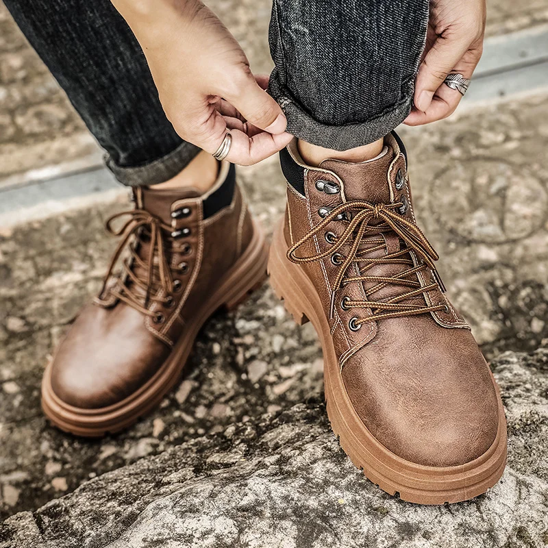 Botas de cano alto de quatro e - Leather Work Boots avaliação e preço