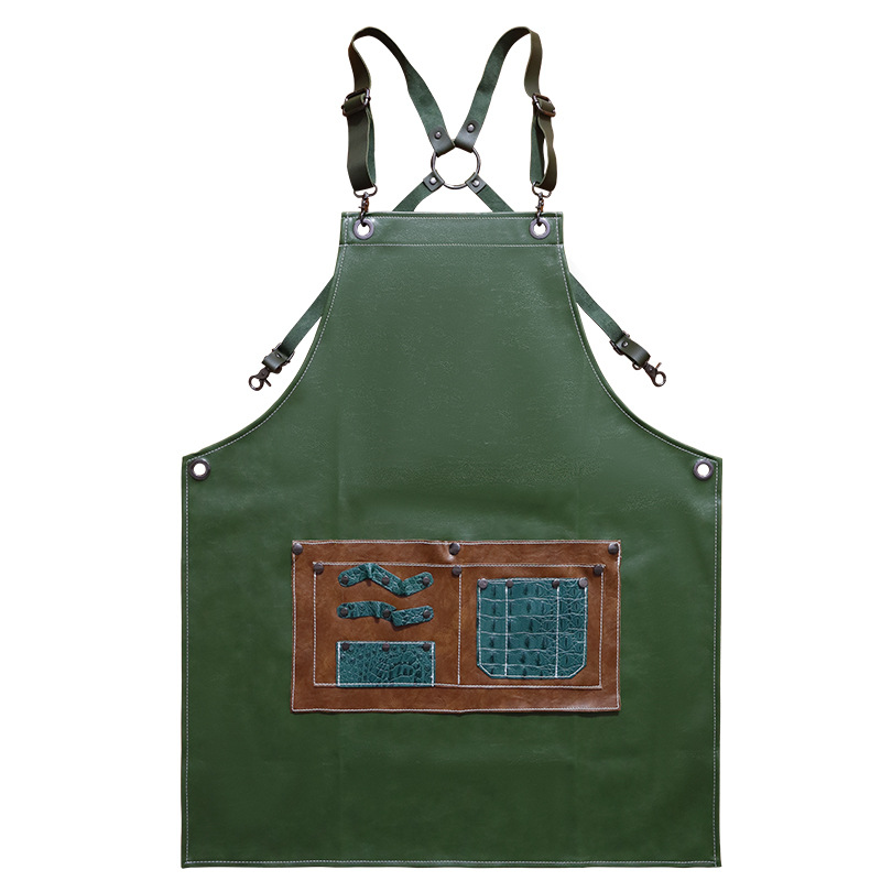 Avental de couro pu com logoti - Leather Work Overalls avaliação e preço