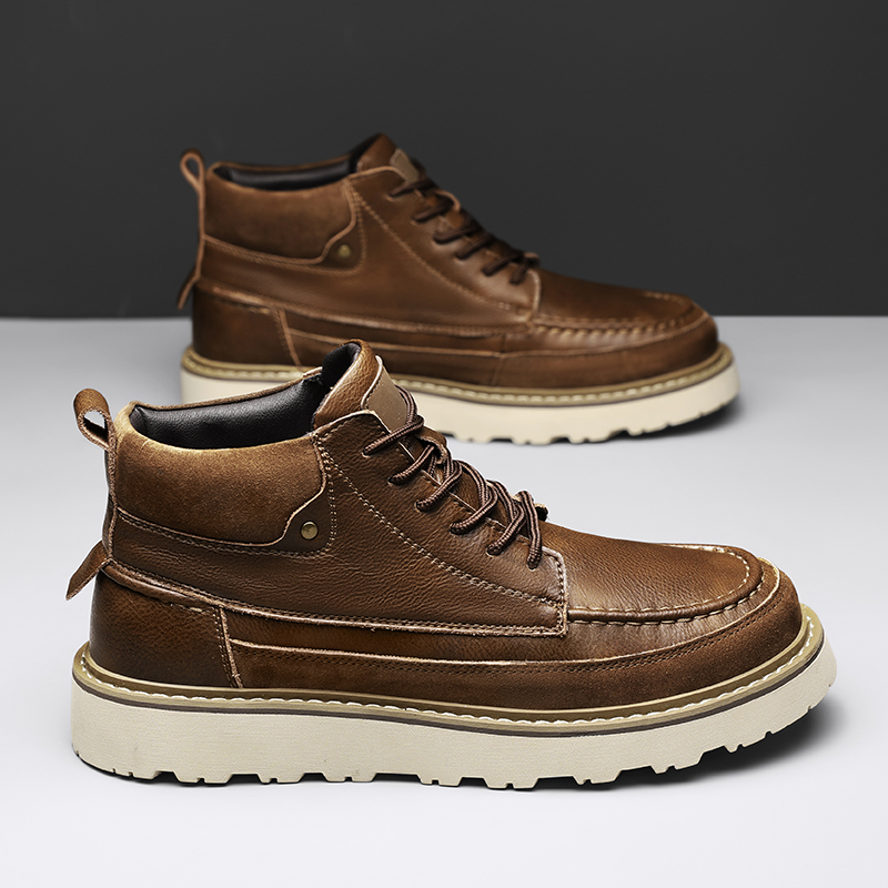 Botas de Trabalho Masculinas M - Leather Work Boots avaliação e preço