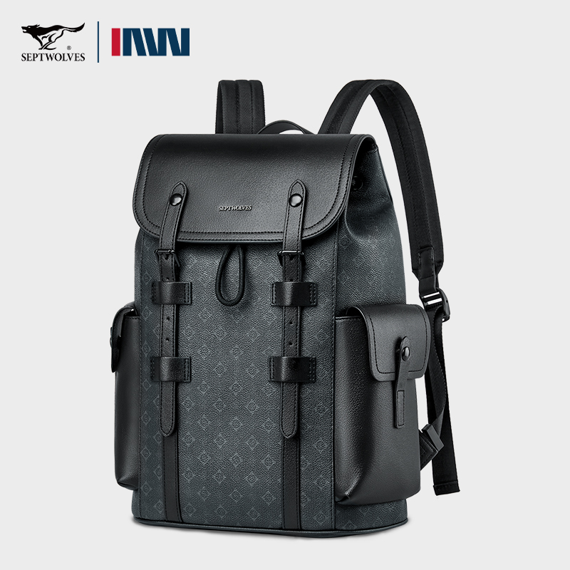 Septwolves alta qualidade negó - Leather Work Rucksack Mens avaliação e preço