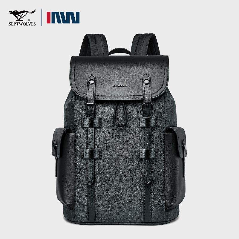 Septwolves alta qualidade negó - Leather Work Rucksack Mens avaliação e preço
