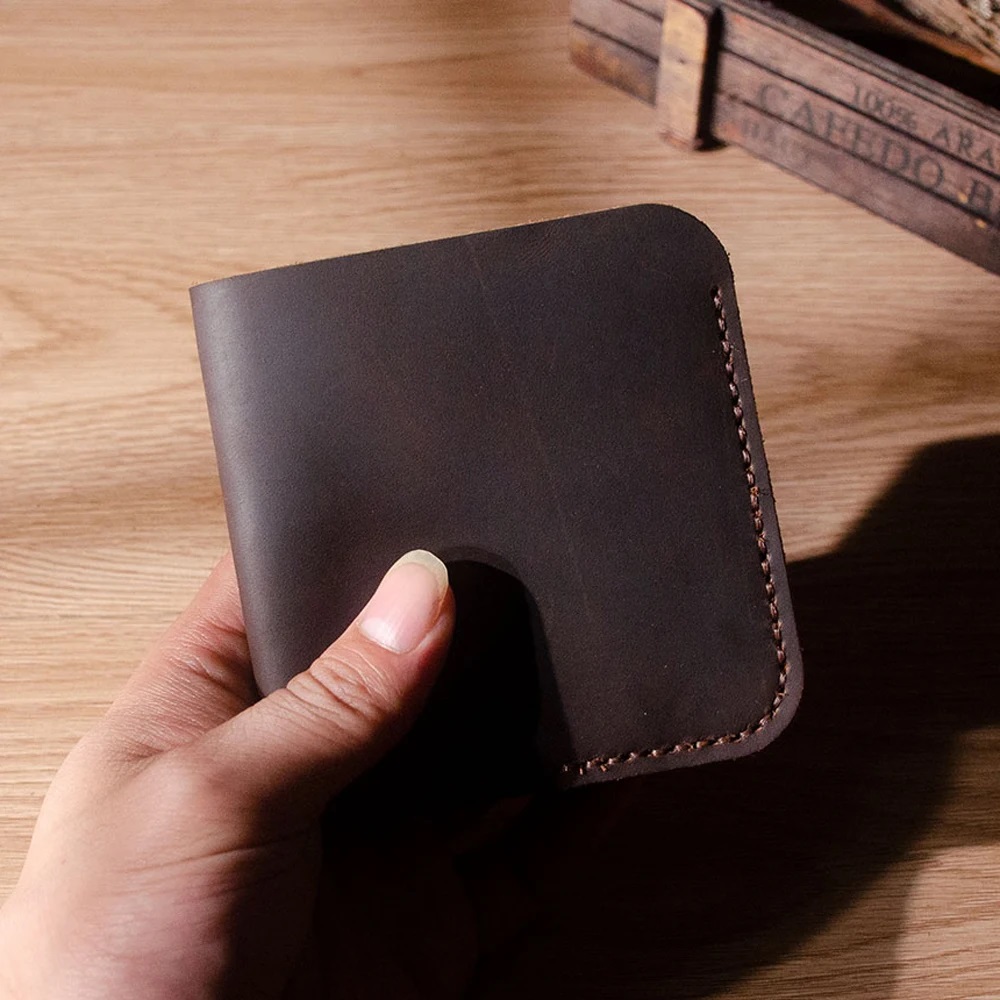 9,5x10cm carteira dobrada port - Leatherwork Accessories avaliação e preço