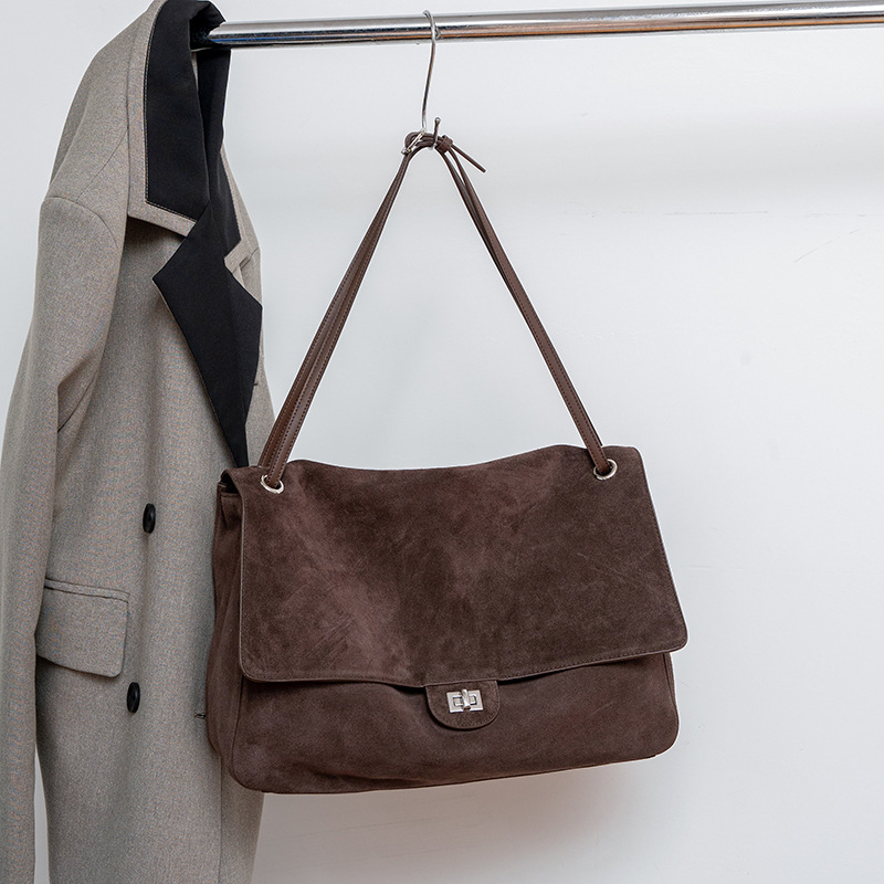 Bolsa de Ombro em Couro Suede  - Leather Work Bag Women avaliação e preço